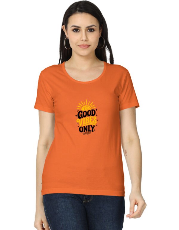 Good Vibes Only T-Shirt for Women | Retro Sunshine Graphic Tee | Positive Aesthetic Printed T-Shirt | Trendy Cotton Tee India