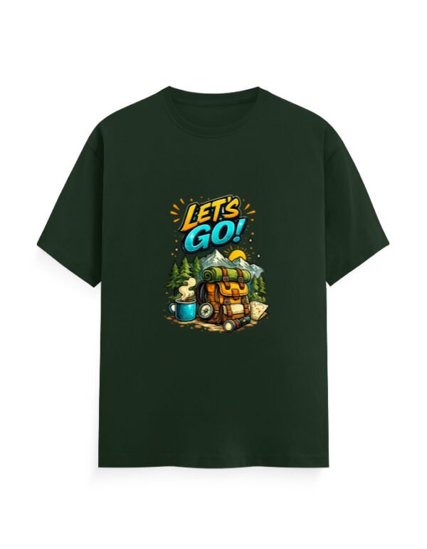 Let’s Go Adventure T-Shirt | Travel Camping Graphic Tee | Outdoor Explorer Print T-Shirt | Unisex Cotton Streetwear Tee India