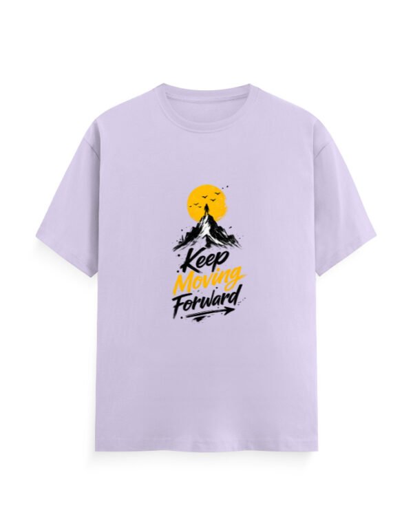 Keep Moving Forward T-Shirt | Mountain Motivational Graphic Tee | Minimal Adventure Streetwear | Unisex Cotton Printed T-Shirt India