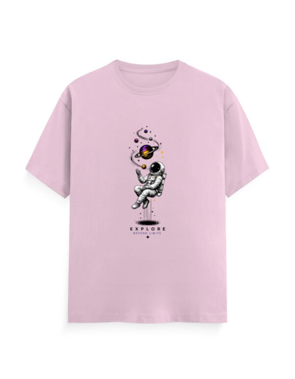 Explore Beyond Limits T-Shirt | Astronaut Space Graphic Tee | Futuristic Motivational Streetwear | Unisex Cotton Printed T-Shirt India